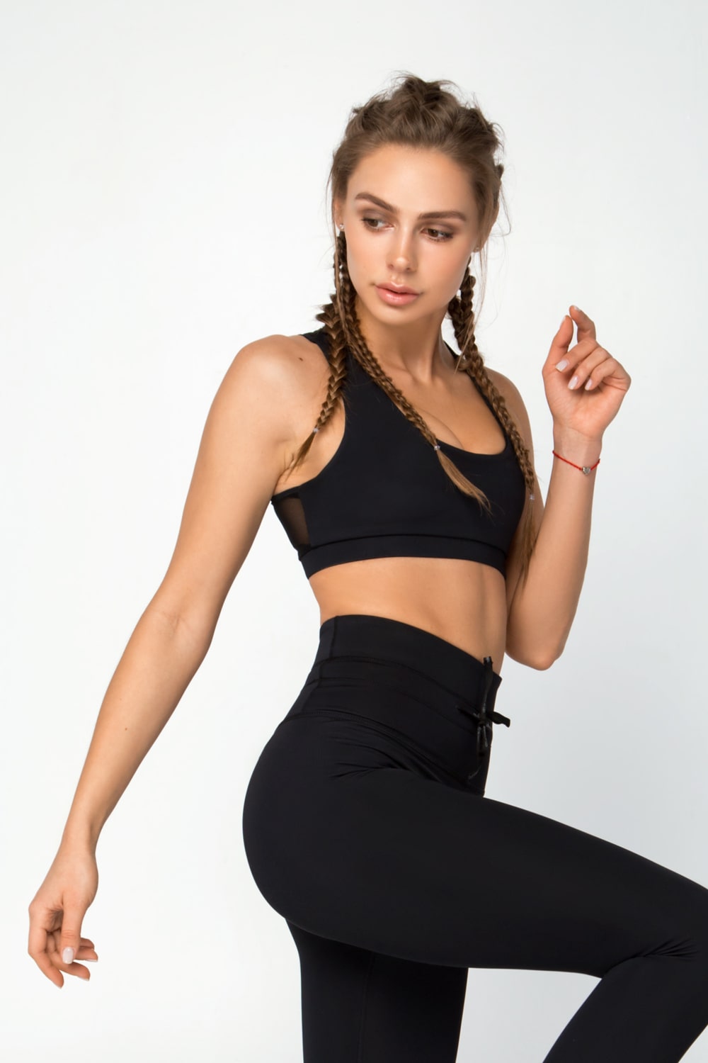 SUPER LUXE LEGGINGS + BLACK NET BRA TOP